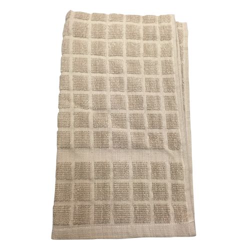 Imported Terry Kitchen Towel, Jacquard Weave, 15x25, Tan
